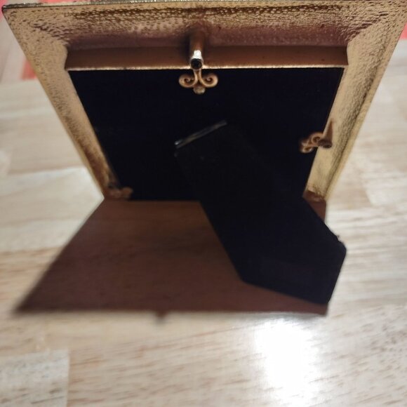 Pryde Interiors 4x4 Photo Frame Gold & Beige Beaded Design Elegant Tabletop Disp - Picture 2 of 6